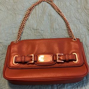 EUC genuine Michael Kors saddle bag with gold tone chain strap